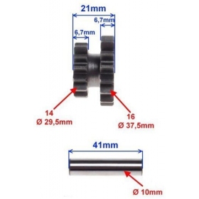 Starter bendix gear small ROMET ZETKA 14+16teeth