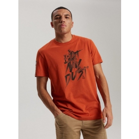 Vyriški marškinėliai DAKAR "Eat My Dust" oranžiniai