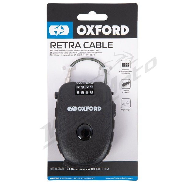 Oxford Retra Cable Lock 75-120cm