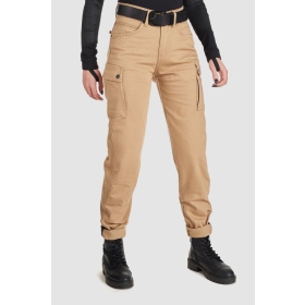 PANDO MOTO MILA CARGO Jeans for Women with Chino Style Cordura® Beige