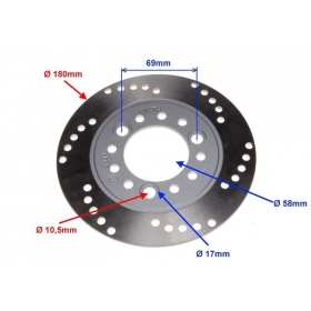 Front brake disc CHINESE SCOOTER JONWAY SHOTGUN Ø 180x58