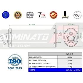 Duslintuvo kompl. Dominator Oval KAWASAKI ZX6R 636 2003-2004
