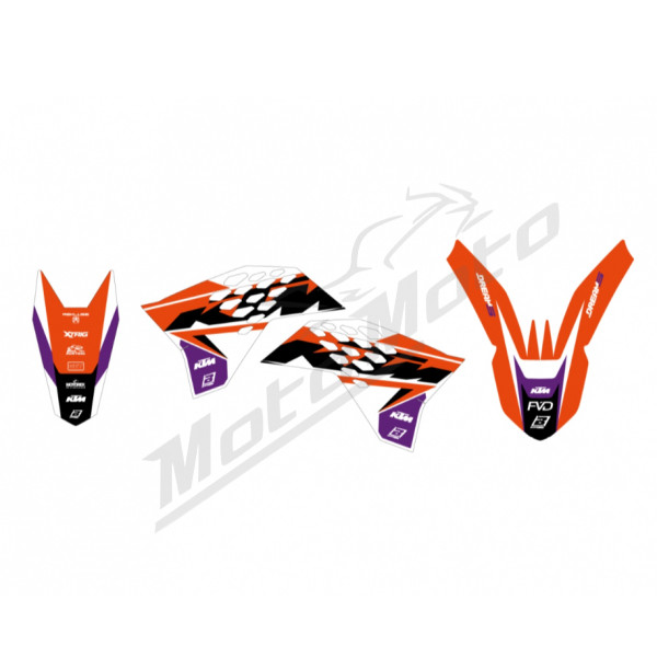 Blackbird DREAM 5 CHROME EFX grafikos lipdukų kompl. KTM SX / EXC / EXC-F 125-530cc 07-11