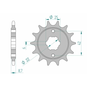 AFAM Steel Standard Front Sprocket 20401 - 520 16 teeth ​​​​​​​HONDA CB / CM 400cc 81-83