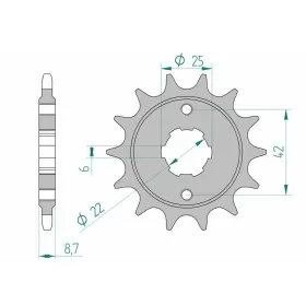 AFAM plieninė standartinė priekinė žvaigždutė 20401 - 520 16 dantukų ​​​​​​​HONDA CB / CM 400cc 81-83
