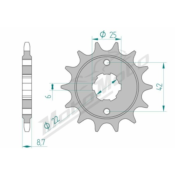 AFAM Steel Standard Front Sprocket 20401 - 520 16 teeth ​​​​​​​HONDA CB / CM 400cc 81-83