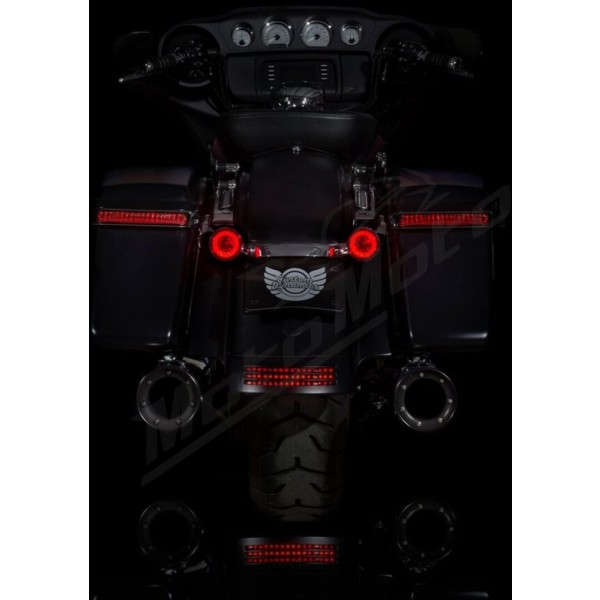 CUSTOM DYNAMICS ProBEAM® Red LED Turn Signals with Red Lenses Harley Davidson FLFB / FLFBS 883-1977cc 99-25