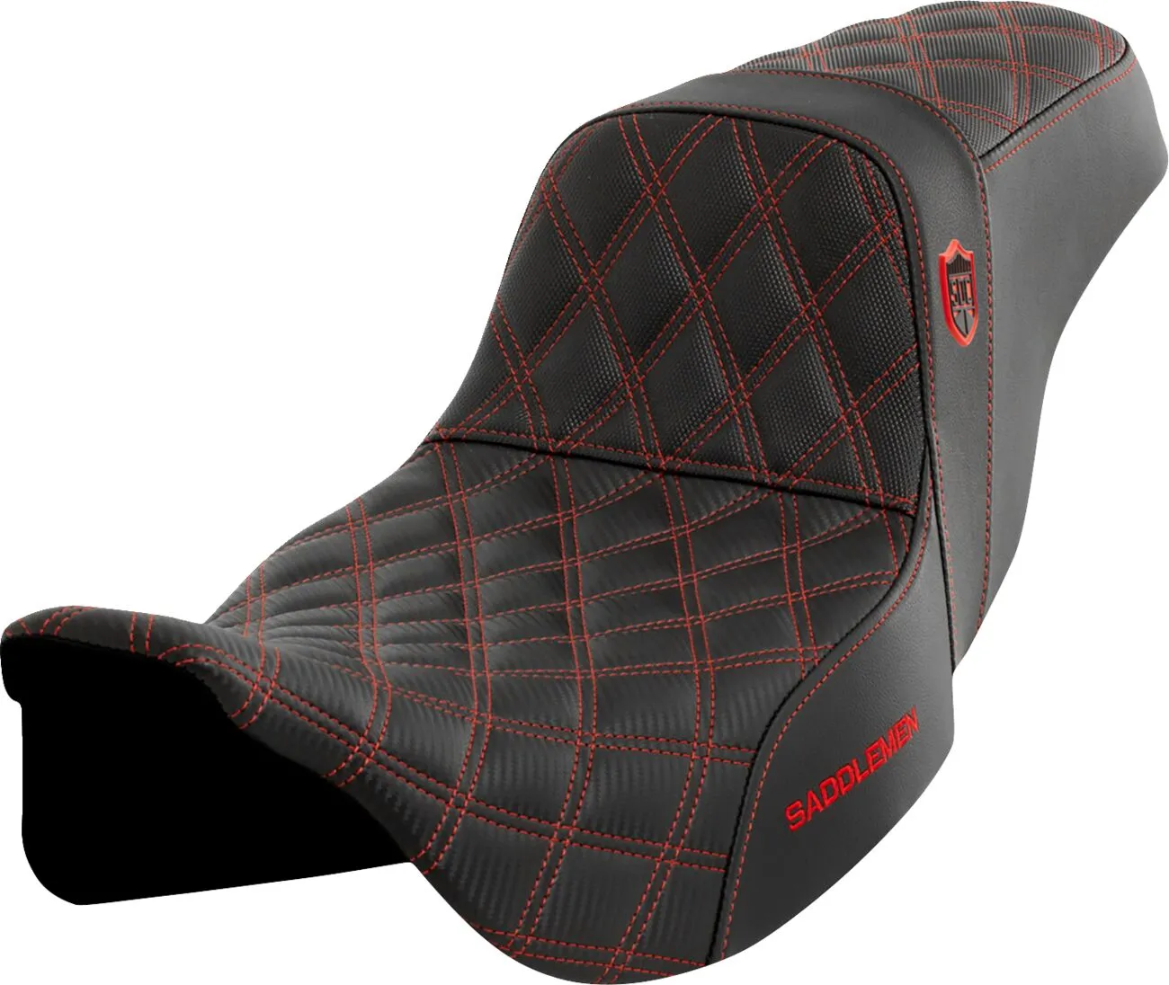 SADDLEMEN Pro Series SDC Performance Grip Seat Red Harley Davidson FLHR / FLHRC / FLHRXS / FLHT / FLHTCU / FLHX / FLHXS / FLTRU / FLTRX 1584-1923cc 08-23