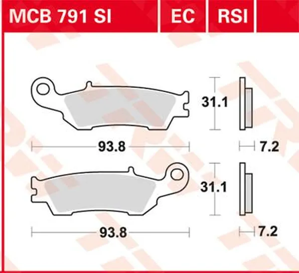 TRW RSI Series Sindered Off-Road Race Brake Pads Yamaha WR F / YZ / YZ F 125-450cc 07-23