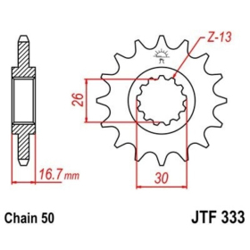 JT Chain Set 530Z3 16/43 Honda CB 900F 02-07
