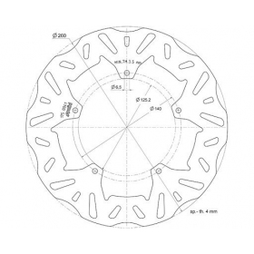 Front / Rear brake disc POLINI PIAGGIO XEVO / X9 / X8 / X7 / BEVERLY / GILERA NEXUS / APRILIA SR MAX Ø 260x125,2x4