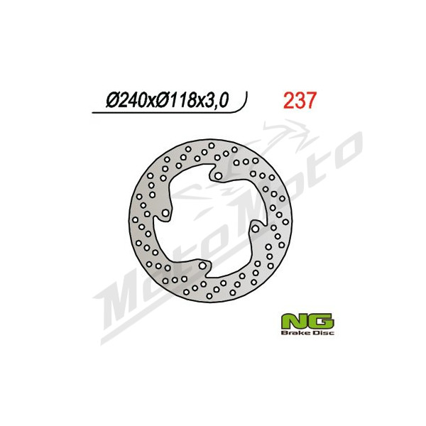 NG BRAKES Priekinis fiksuotas stabdžių diskas 240mm Honda CR / XL 125-500cc 84-91