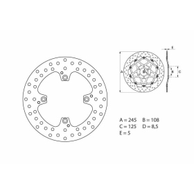 BREMBO Serie Oro apvalus fiksuotas stabdžių diskas galinis DUCATI 748-1100cc 1994-2015