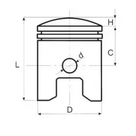 Piston GILERA/ PIAGGIO 125cc 4T (Height 42mm) PIN Ø15 Ø57