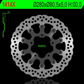 NG BRAKES Front Wave Floating Brake Disc 280mm Kawasaki ZX-6R 600-636cc 03-04