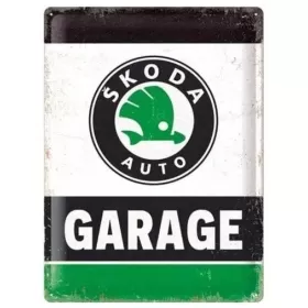 Metalinė lentelė SKODA GARAGE GREEN 30x40