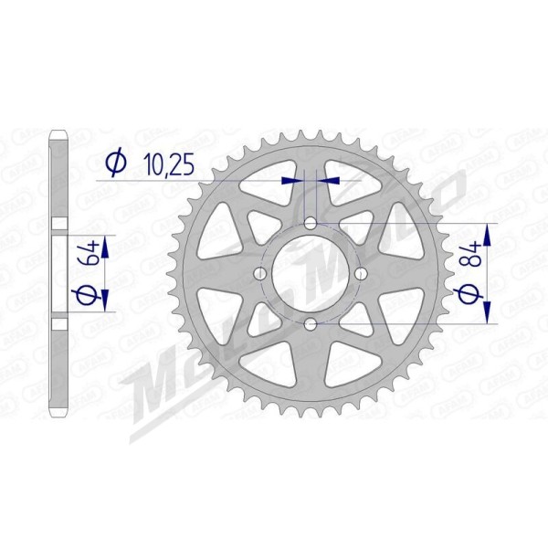 AFAM Aluminium Rear Sprocket 520 40-44 teeth ​​​​​​​KAWASAKI KFX / SUZUKI LT-Z 400cc 03-18
