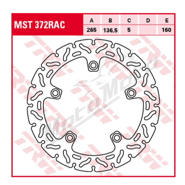 TRW Rear Brake Disc Wave BMW F / S / K / R 650-1300cc 04->