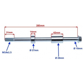 Stud M14x1,5 (length 285mm/ Ø25mm/ Ø27mm)