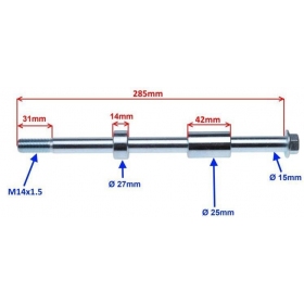 Stud M14x1,5 (length 285mm/ Ø25mm/ Ø27mm)