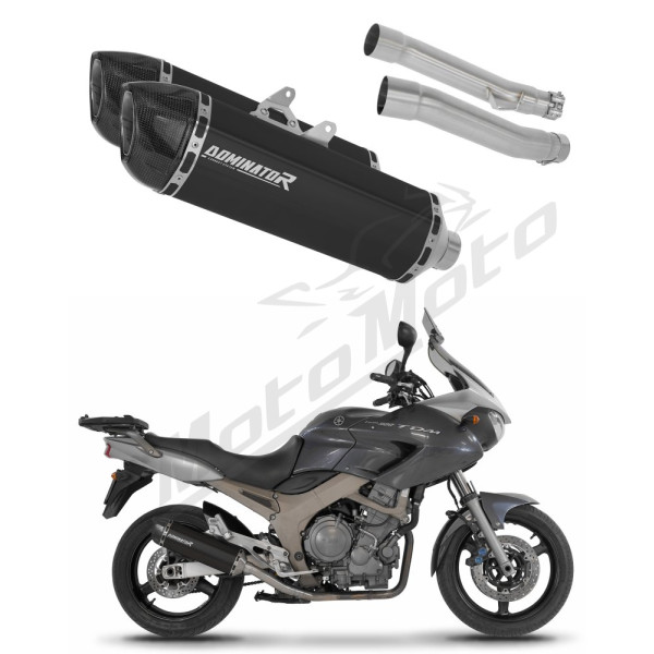 Dominator Exhaust Silencer Muffler HP1 BLACK + dB killer Yamaha TDM 900 02-13