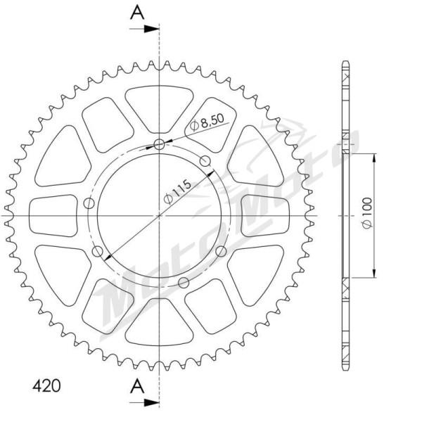 Supersprox Rear Sprocket 58T (420) Ø100mm Fantic Caballero / Casa / Competizione / Performance 50cc 07-> Red