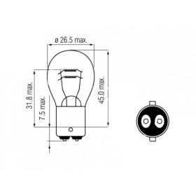 Light bulb BOSMA BAY15D 12V/21-5W