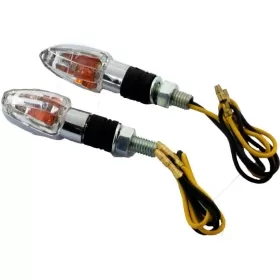 Hyper mini universal turn signals 2pcs Chrome