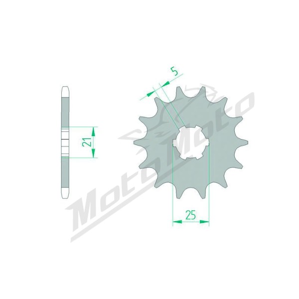AFAM plieninė savaime išsivalanti priekinė žvaigždutė 30300 - 520 12-15 dantukų KAWASAKI / YAMAHA 200-500cc 75-06