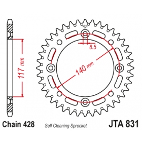 Rear sprocket ALU JTA831