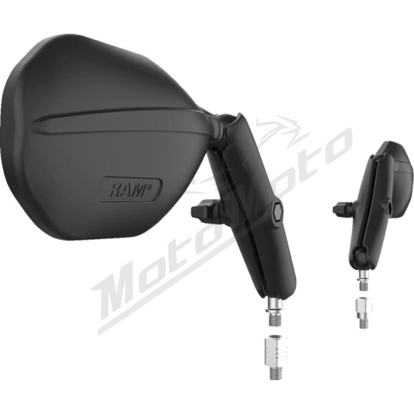 RAM MOUNTS Tough-Mirror™ Kit with M10-1.25 Bases/Reverse Adapter - Long Arm