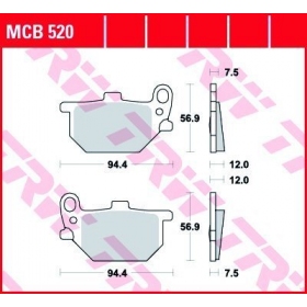 STABDŽIŲ TRINKELĖS TRW MCB520 STANDARD 