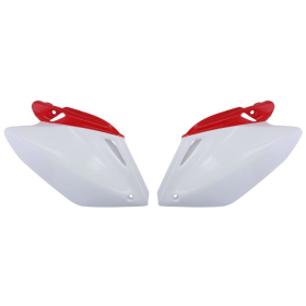 Side covers white / red CEMOTO ​​​​​​​HONDA CRF 250 2004-2005
