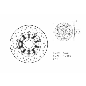 BREMBO Serie Oro apvalus plaukiojantis stabdžių diskas priekinis BMW R 800-1000cc 1986-1995