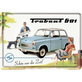 Metal tin board / postcard  TRABANT 601 14x10 