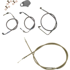 LA CHOPPERS Standard Stainless Braided Handlebar Cable/Brake Line Kit Harley Davidson 1750-1868 18-24