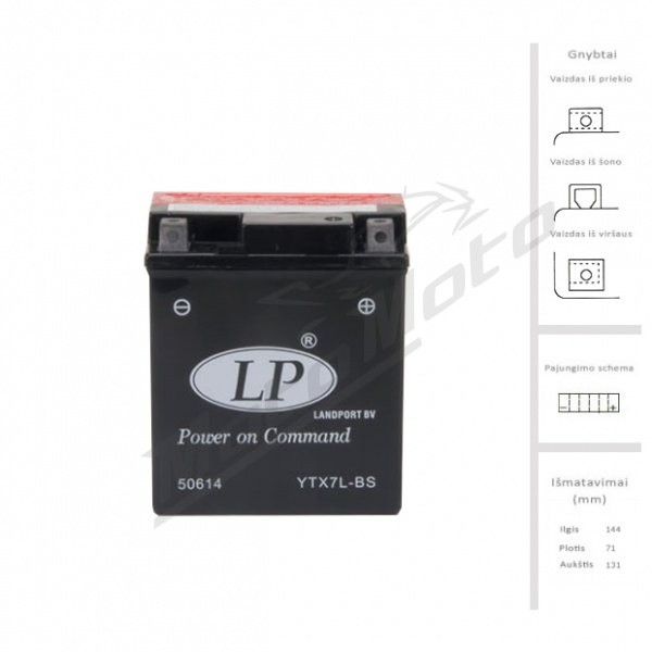 LANDPORT Battery 6 Ah 100A EN 12V LTX7L-BS