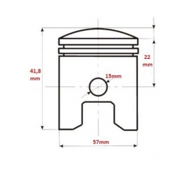 Piston PIAGGIO/ GILERA 125cc 4T (Height 41,8mm) PIN Ø15 Ø57