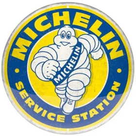 TIN SIGN ROUND MICHELIN SERVICE STAT Ø35cm