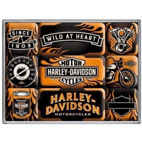 Set of magnets HARLEY-DAVIDSON 2,2x2,2 / 4,5x2,2 9pcs.