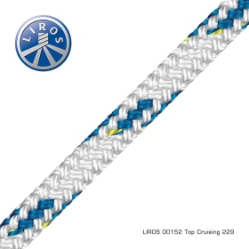 Liros Top Cruising virvė balta / mėlyna 14mm x 150m