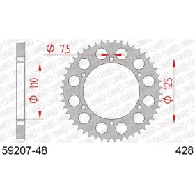 AFAM Steel Standard Rear Sprocket 428 48 teeth GILERA COUGAR 125cc 19-02
