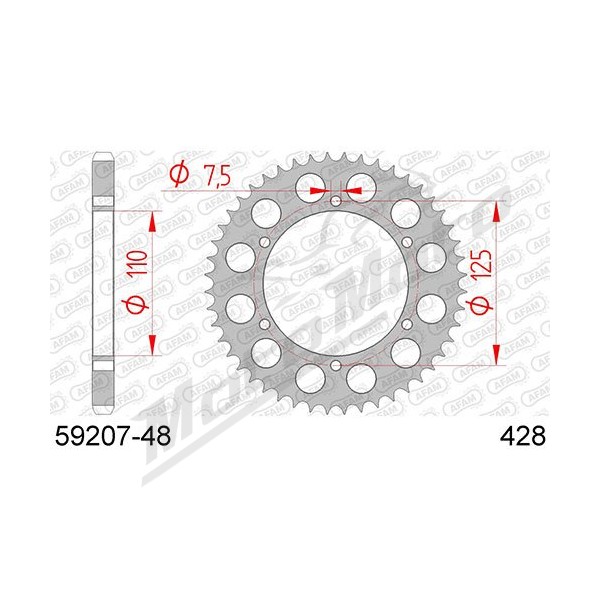 AFAM Steel Standard Rear Sprocket 428 48 teeth GILERA COUGAR 125cc 19-02
