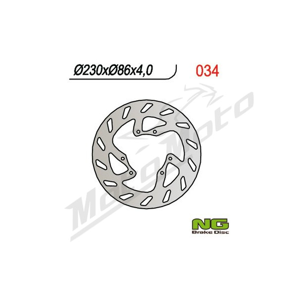 NG BRAKES Front Fixed Brake Disc 230mm Yamaha DT / YZ 125-490cc 85-87