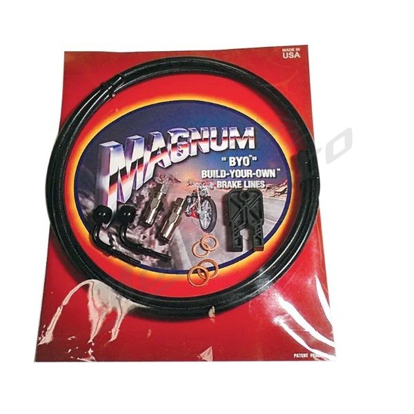 MAGNUM SHIELDING BYO Front Brake Line Kit Black 90°/35° Harley Davidson FLD / FLST / FLSTC / FXD / FXSTC / XL 883/1800 85-17 183cm