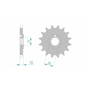 AFAM Steel Standard Front Sprocket 94202 - 428 11-14 teeth KTM / BETA / HUSQVARNA / GAS GAS / RIEJU 50-85cc 96-25