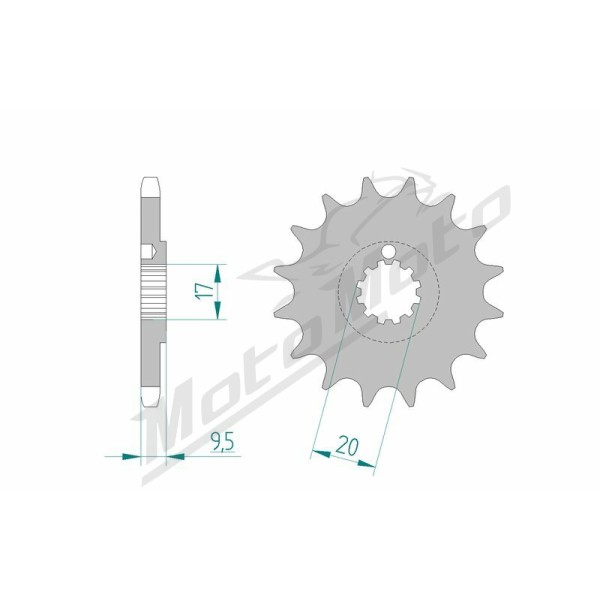 AFAM Steel Standard Front Sprocket 94202 - 428 11-14 teeth KTM / BETA / HUSQVARNA / GAS GAS / RIEJU 50-85cc 96-25