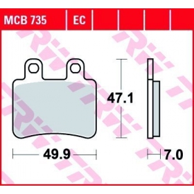 STABDŽIŲ TRINKELĖS TRW MCB735 STANDARD