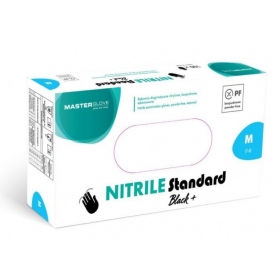 DISPOSABLE NITRILE BLACK GLOVES - 100 PCS.