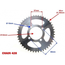 Rear sprocket KINROAD XY125 PY-5 / SHINERAY XY125-10D 45-46Teeth